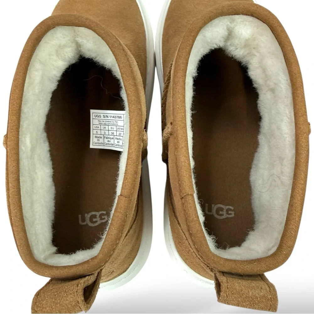 UGG Alameda Mini Boot Chestnut Size 5 Cozy Shearling Cabincore